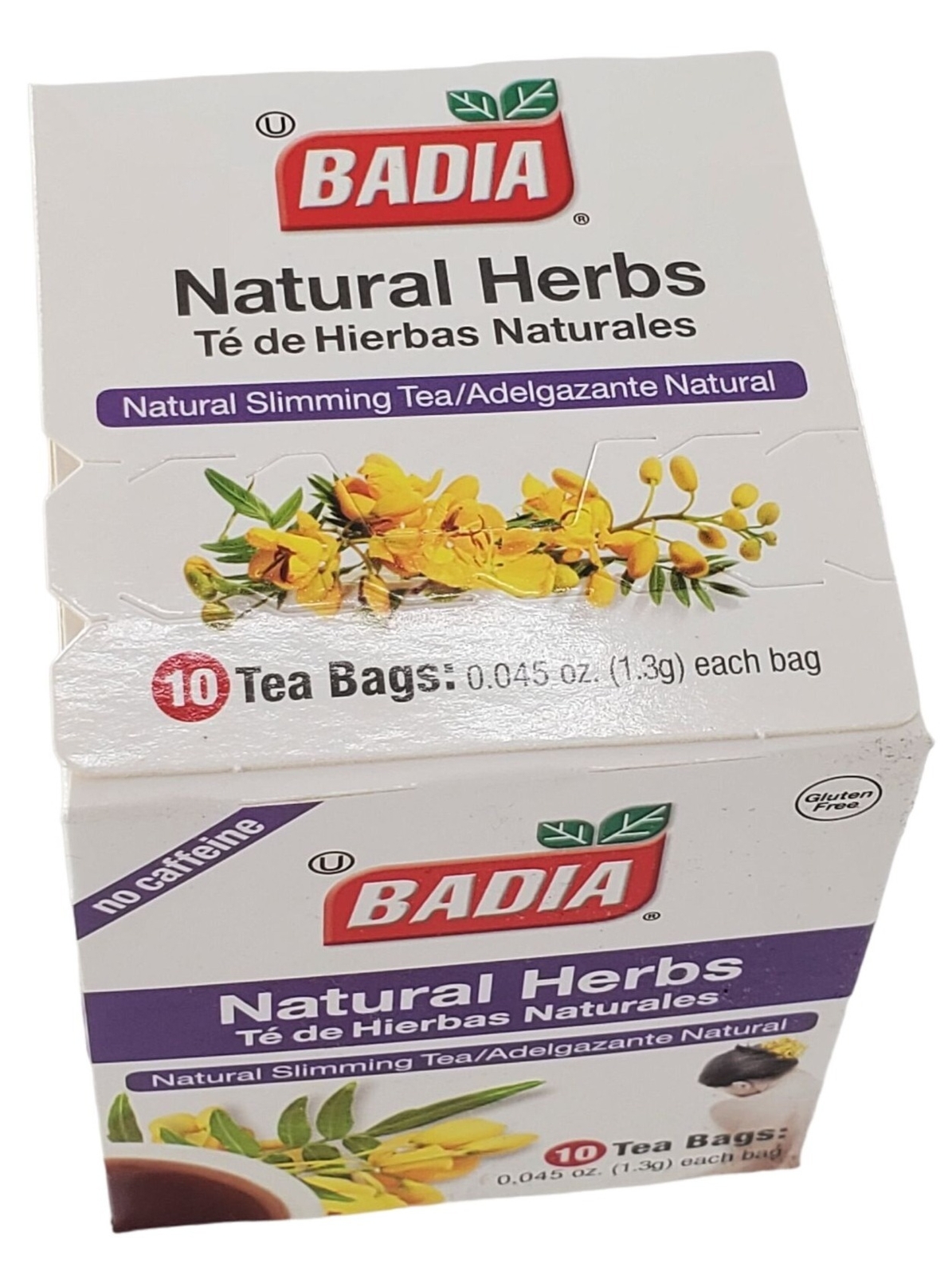 Badia Natural Herbs Natural Slimming Tea Caffeine-Free Bag – Box of 10 Tea Bags