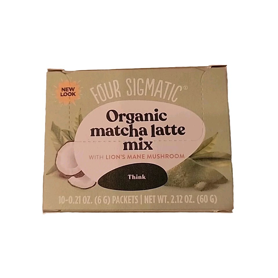 Think, Organic Matcha Latte Mix with Lion’s Mane Mushrooms, 10 Packets, 0.21 oz