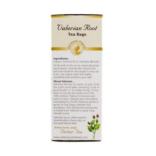 Organic Valerian Root Tea 24 Bags By Celebration Herbals
