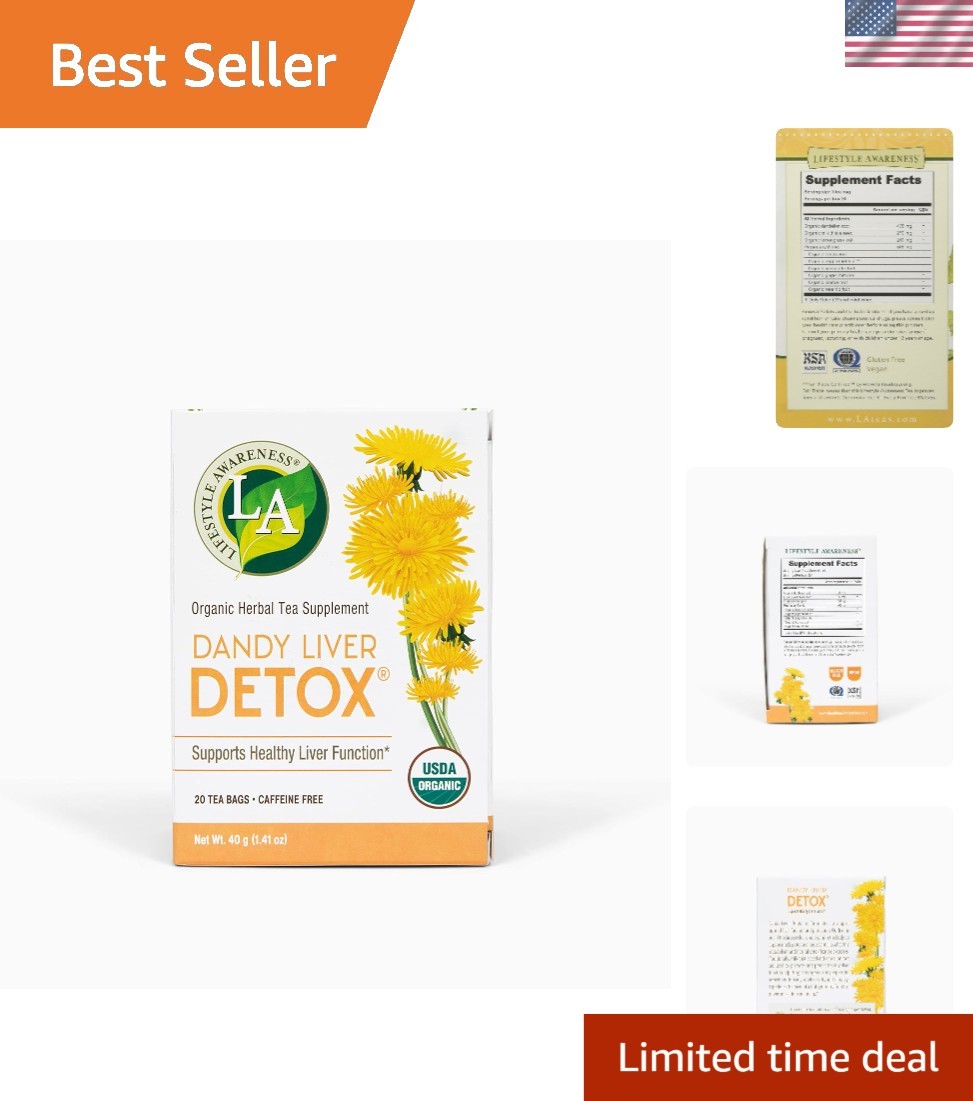 Teas, Caffeine Free Dandy Liver Detox Tea, 20 Count