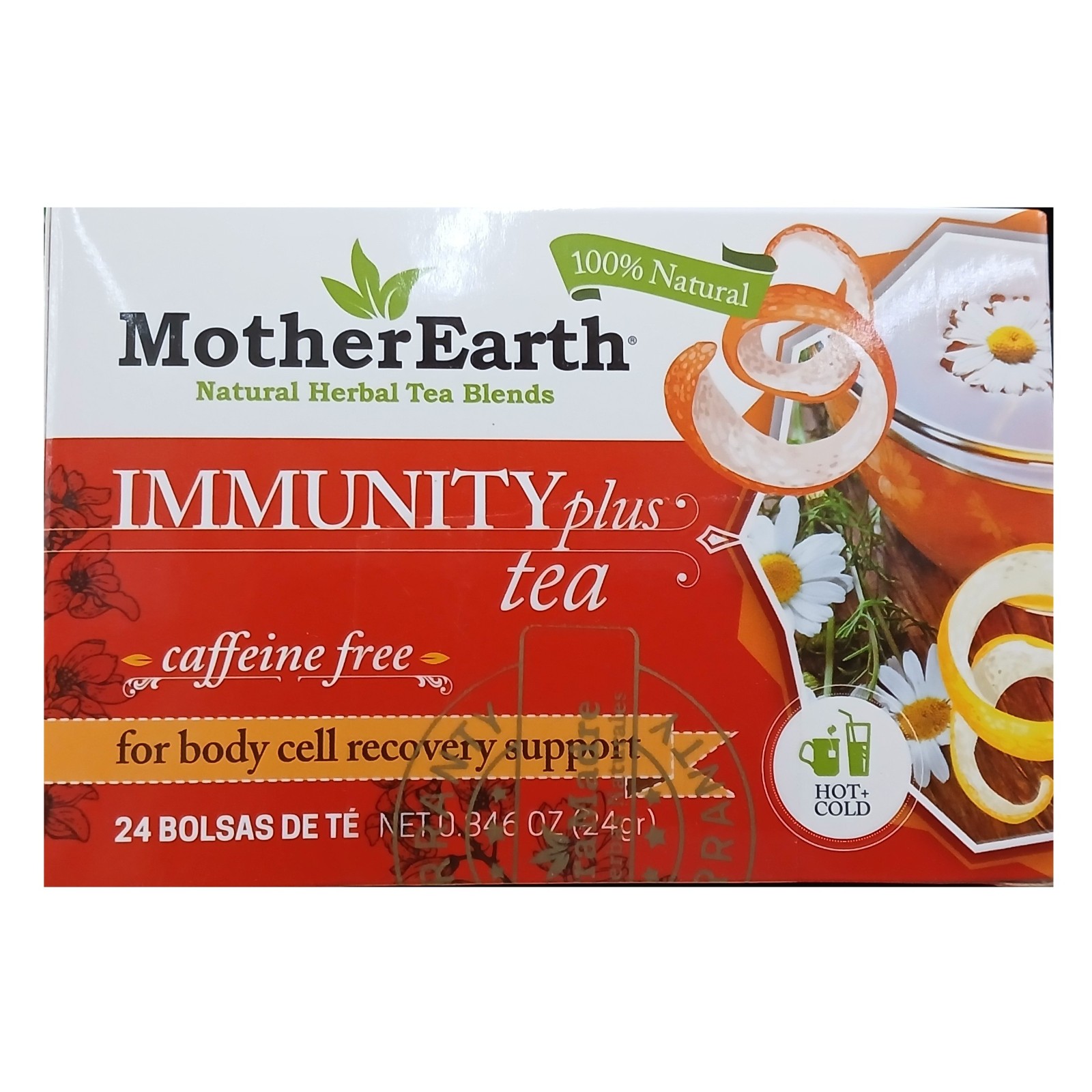 Mother Earth Immunity Plus Herbal Tea Blend Caffeine Free 48 Tea Bags