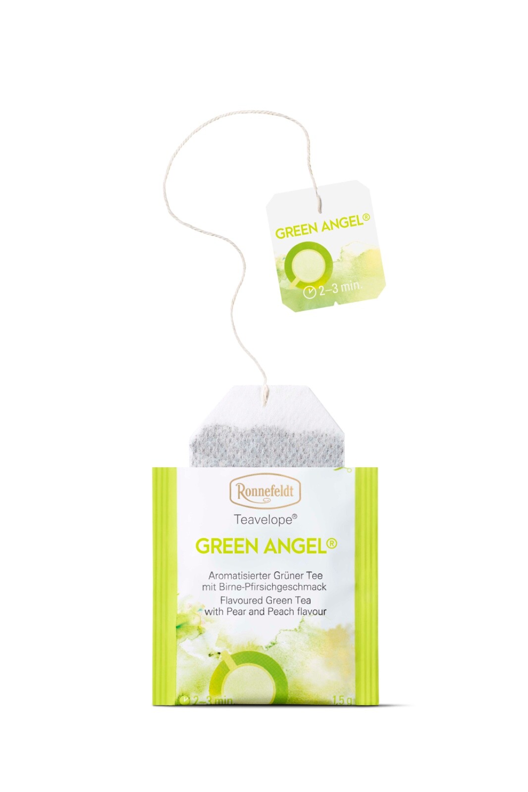 Ronnefeldt Teavelope® Green Angel. Green tea with pear/peach flavor.25 tea bags