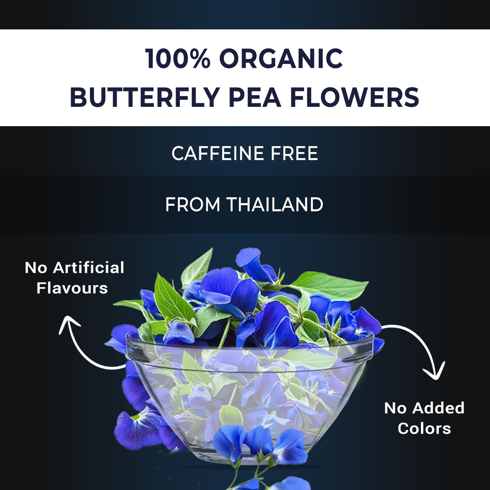 Pea Flowers Herbal Tea – Antioxidants, Loose Leaf Freshly Picked from Thailand