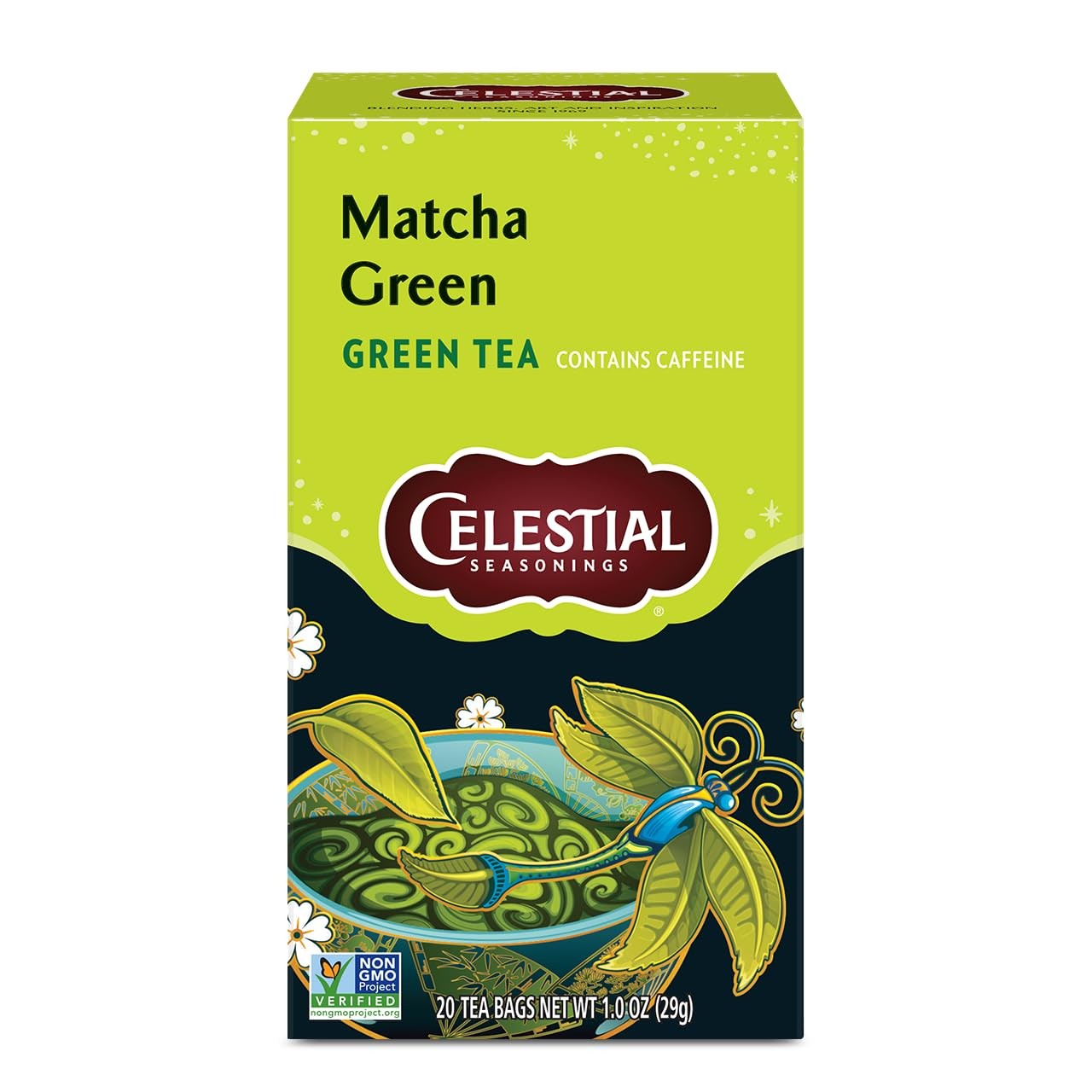 Organic Green Tea and Matcha Blend Bags Gluten Free 20 Count Box
