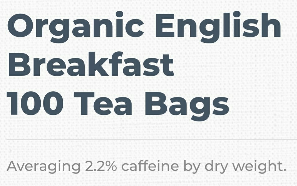 Organic English Breakfast TEA 500 BAGS Australian Certified TEA BAGS Madura tea.