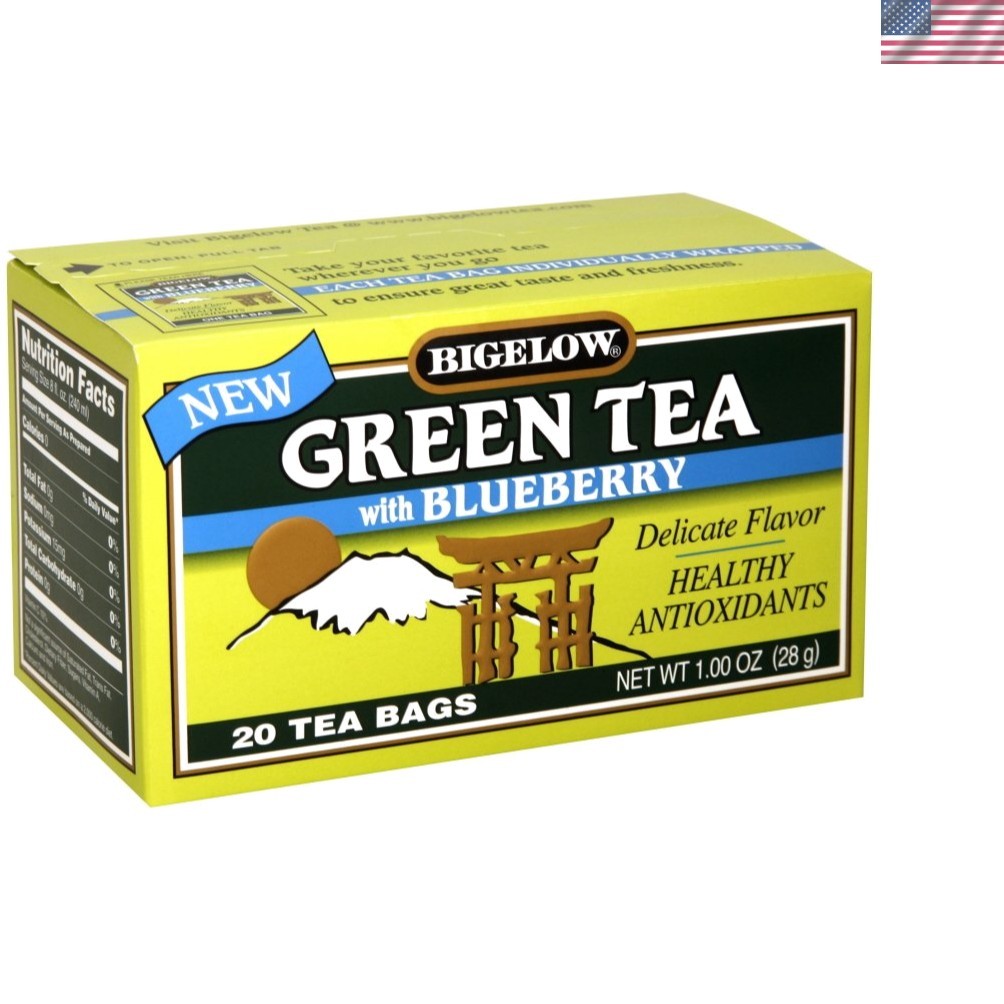 Organic Blueberry Green Tea – 20 Count Box for Relaxation & Rejuvenation