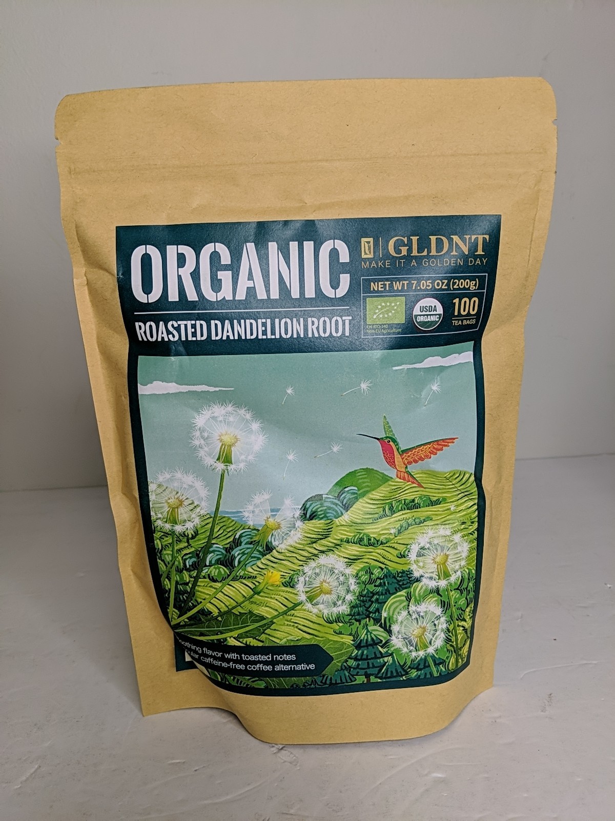 GLDNT Organic Roasted Dandelion Root Tea Bags Total of 200 Tea Bags Exp 4/2027
