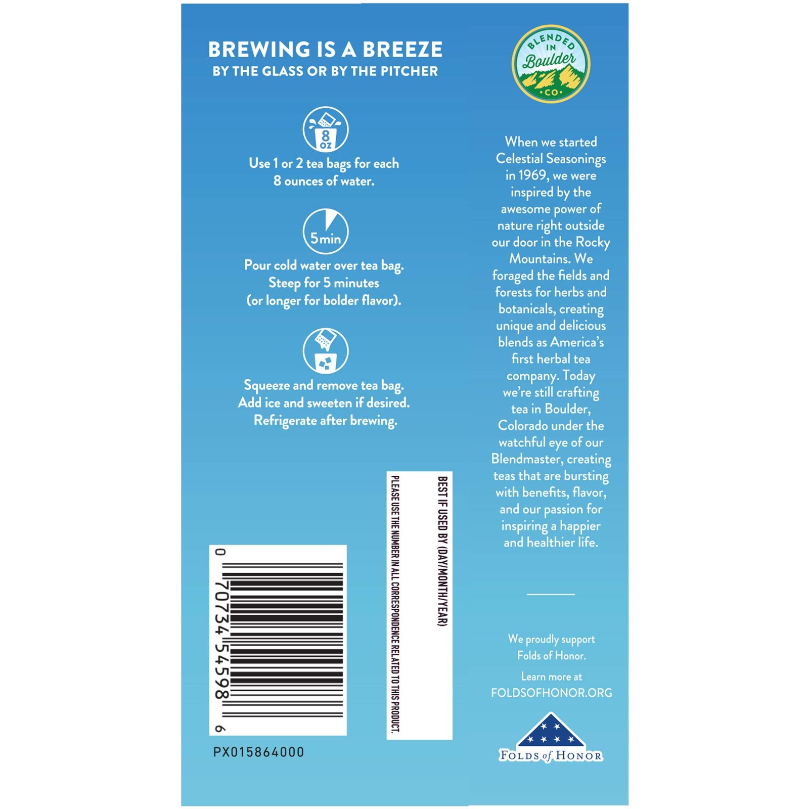 Red White Blueberry Herbal Tea Cold Brew 18 Count Caffeine Free Bags