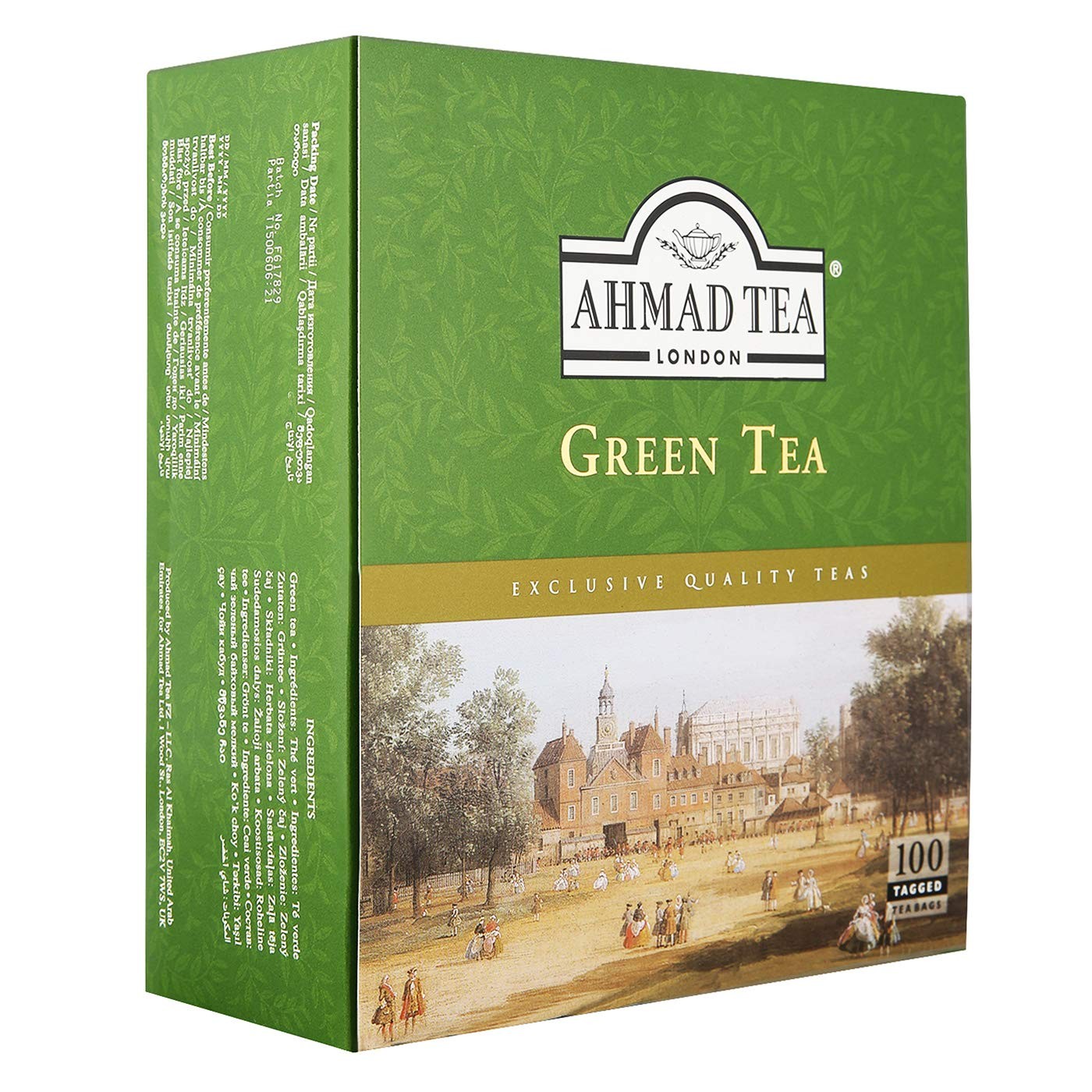 Ahmad Tea Green Tagged Teabags, 100 Count (200 Gram)
