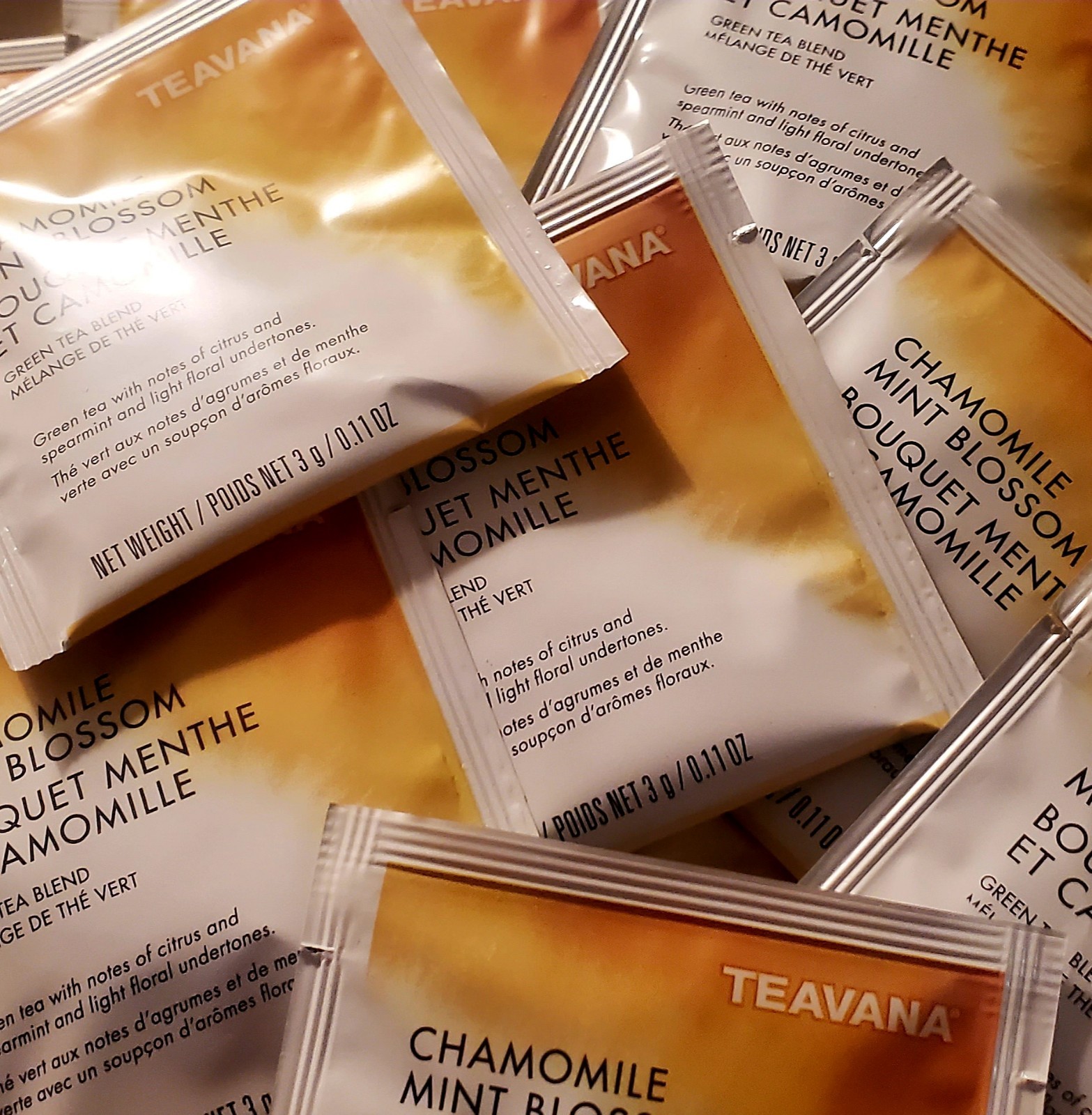 STARBUCKS TEAVANA 10 CHAMOMILE MINT BLOSSOM SACHETS JADE CITRUS & PEACH TEA 2025