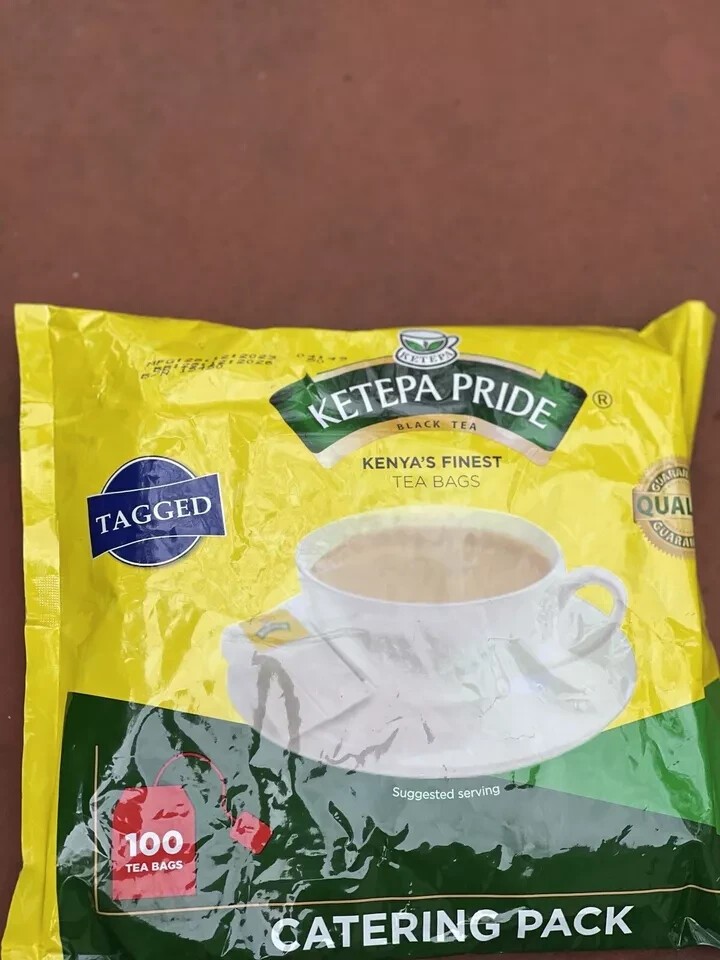 Ketepa Pride Tagged Tea Bags, Ketepa Kenya Black Tea, 100 Count- Catering Pack