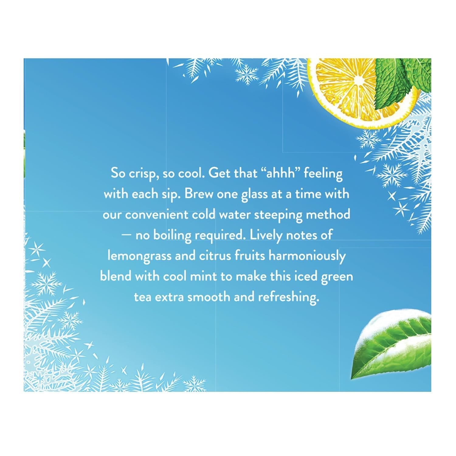 Lemongrass & Mint Cold Brew Green Iced Tea 18 Count for Energetic Sipping