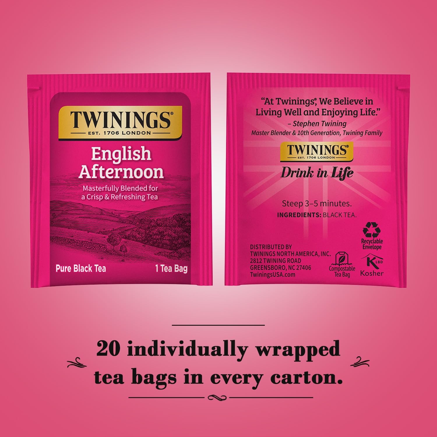 Twinings Classics English Afternoon Black Tea 20 Count Tea Bags Pack