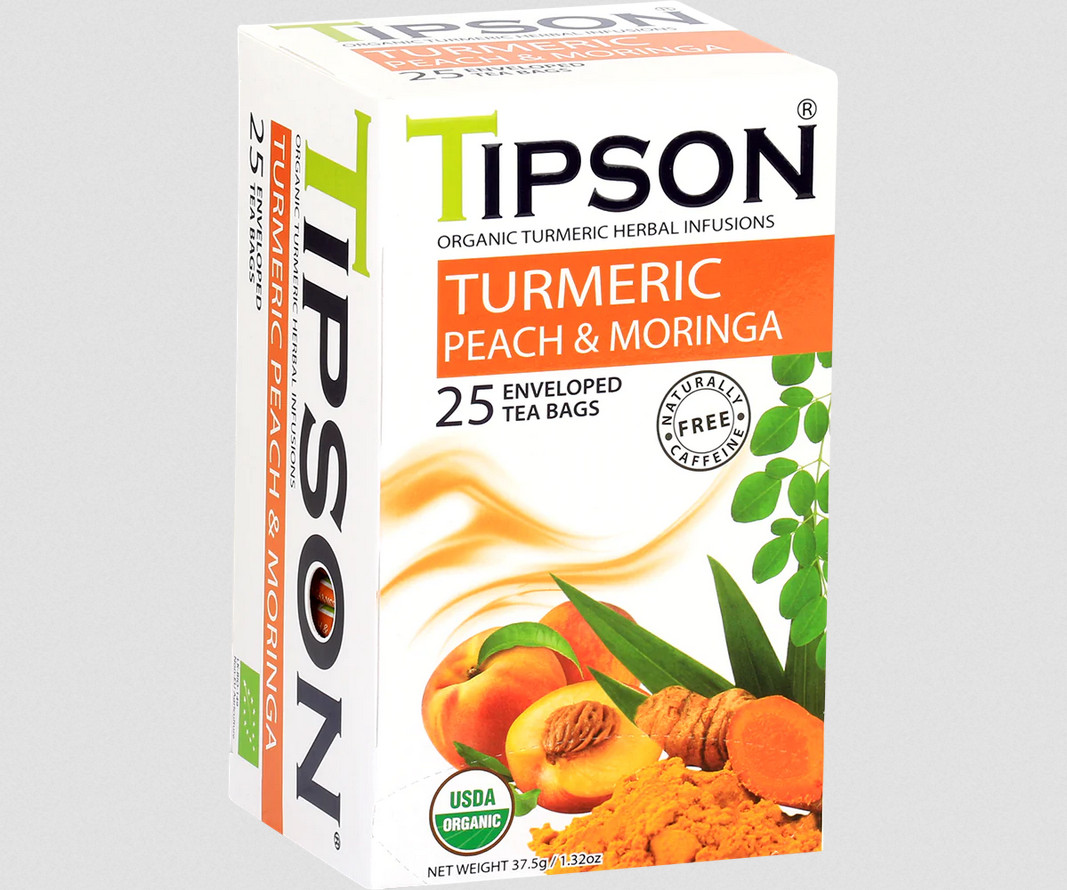 Tipson Turmeric Natural Herbal Infusions USDA Organic 25 Ceylon Tea Bags – 30g