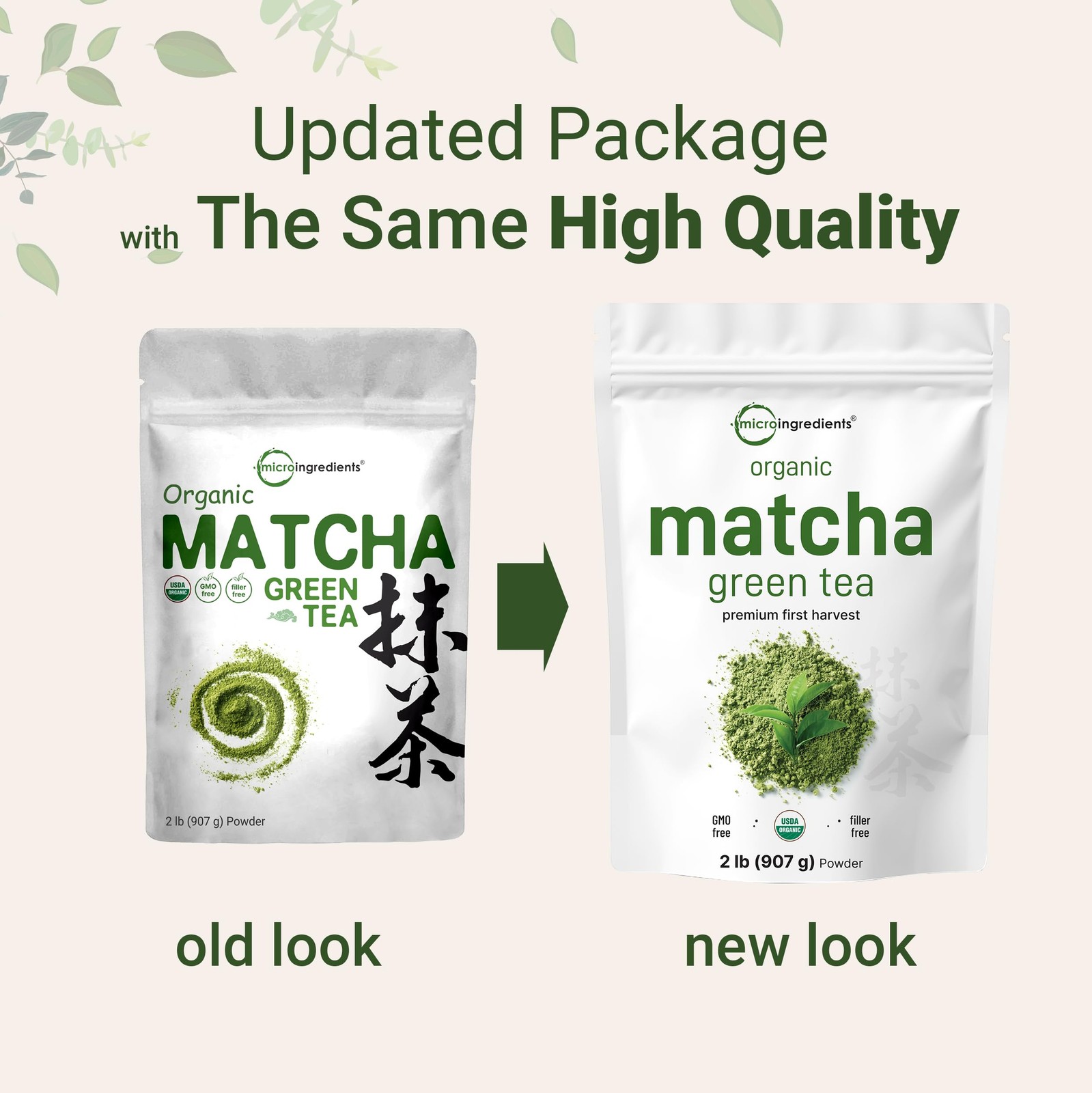 Organic Matcha Green Tea Powder 2 lb | Culinary Grade, Pure, Non-GMO
