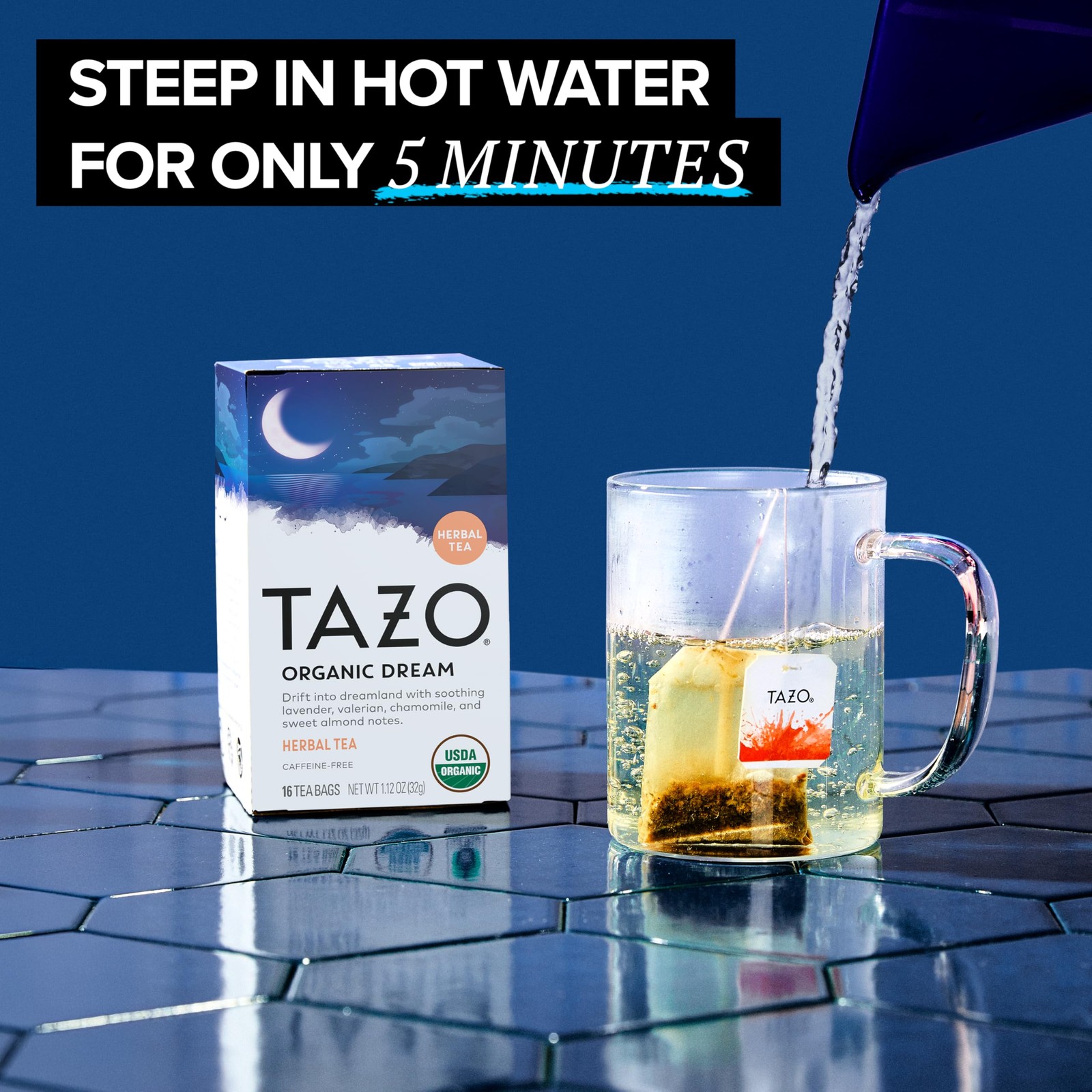 TAZO Organic DREAM Herbal Tea Bags, Caffeine-Free Bedtime Tea, Dream (96ct)