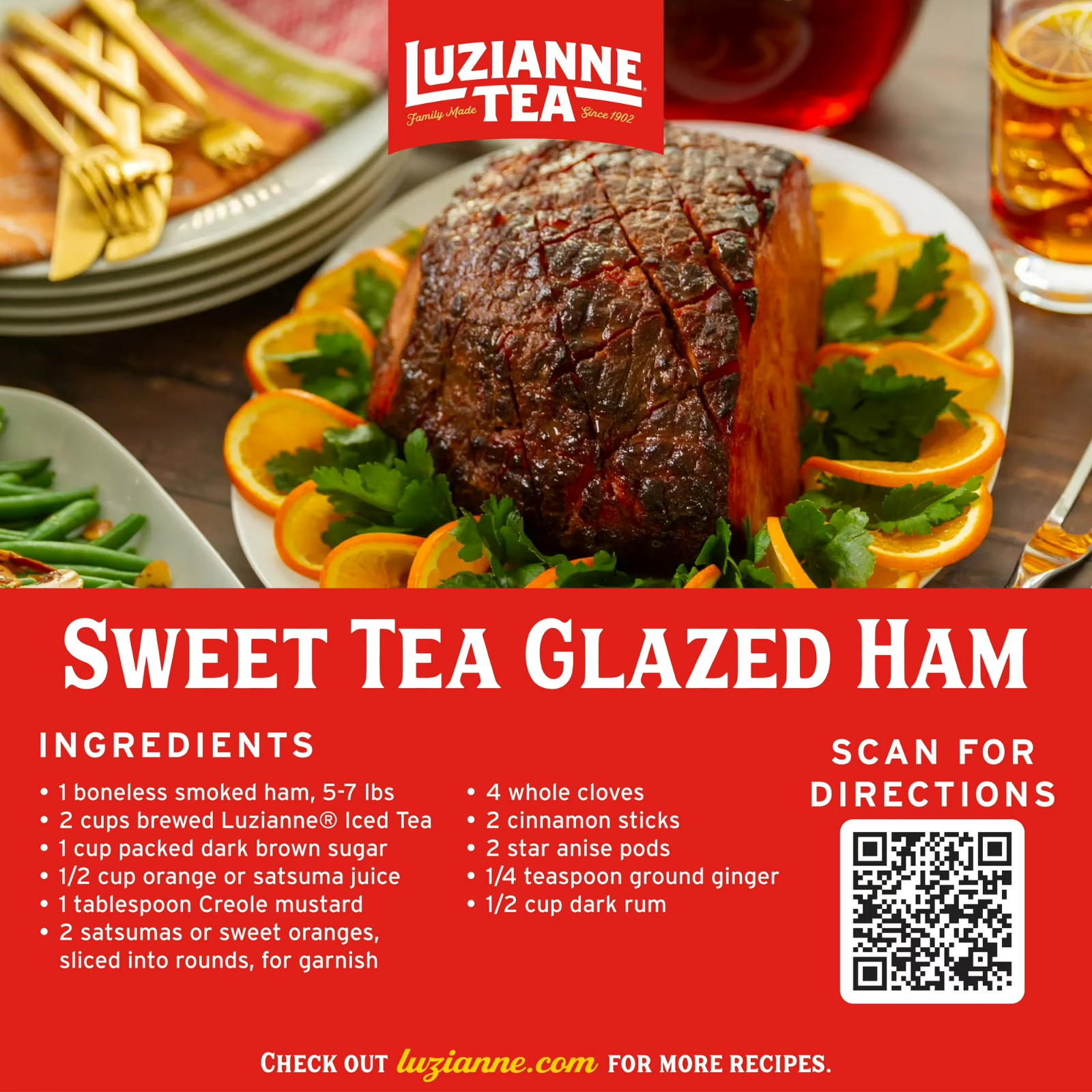Luzianne Black Iced Gallon Tea Bags, 24 Count