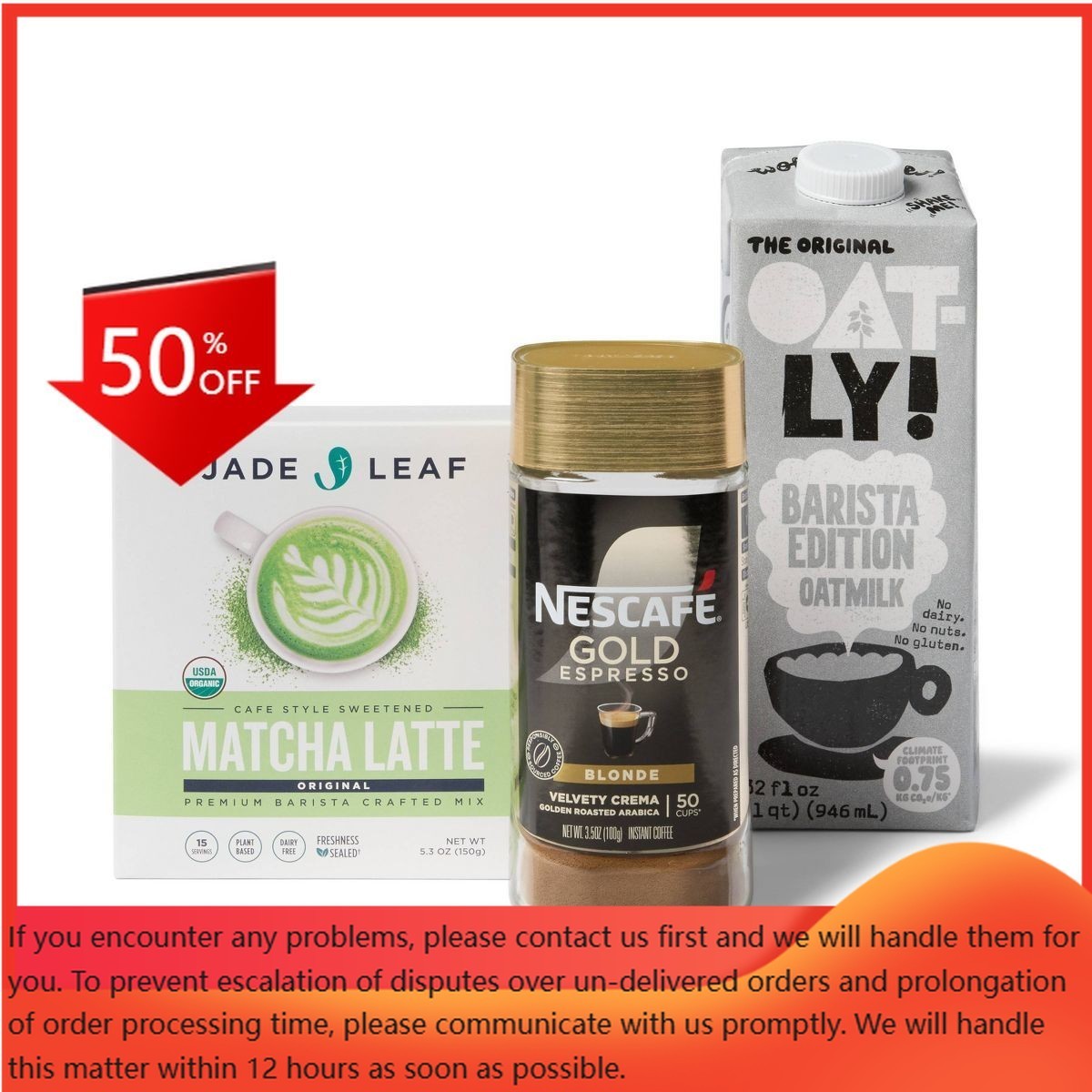 Jade Leaf Matcha 5.3oz Matcha Latte Mix + Oatly Barista Shelf Stable 32 fl oz