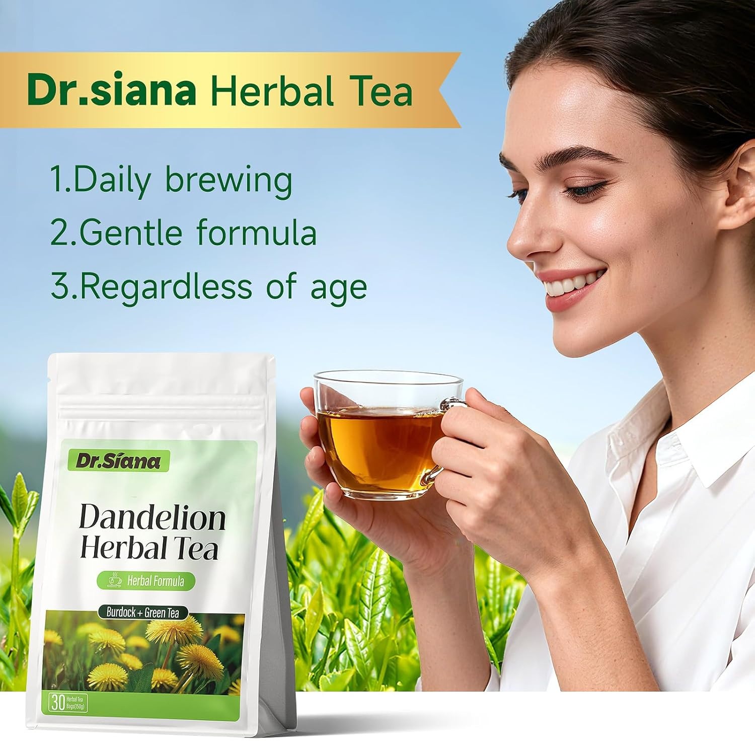 Dr.Siana Burdock Root Tea & Green Tea 5G X 30 Teabags – Premium Natural Herbal
