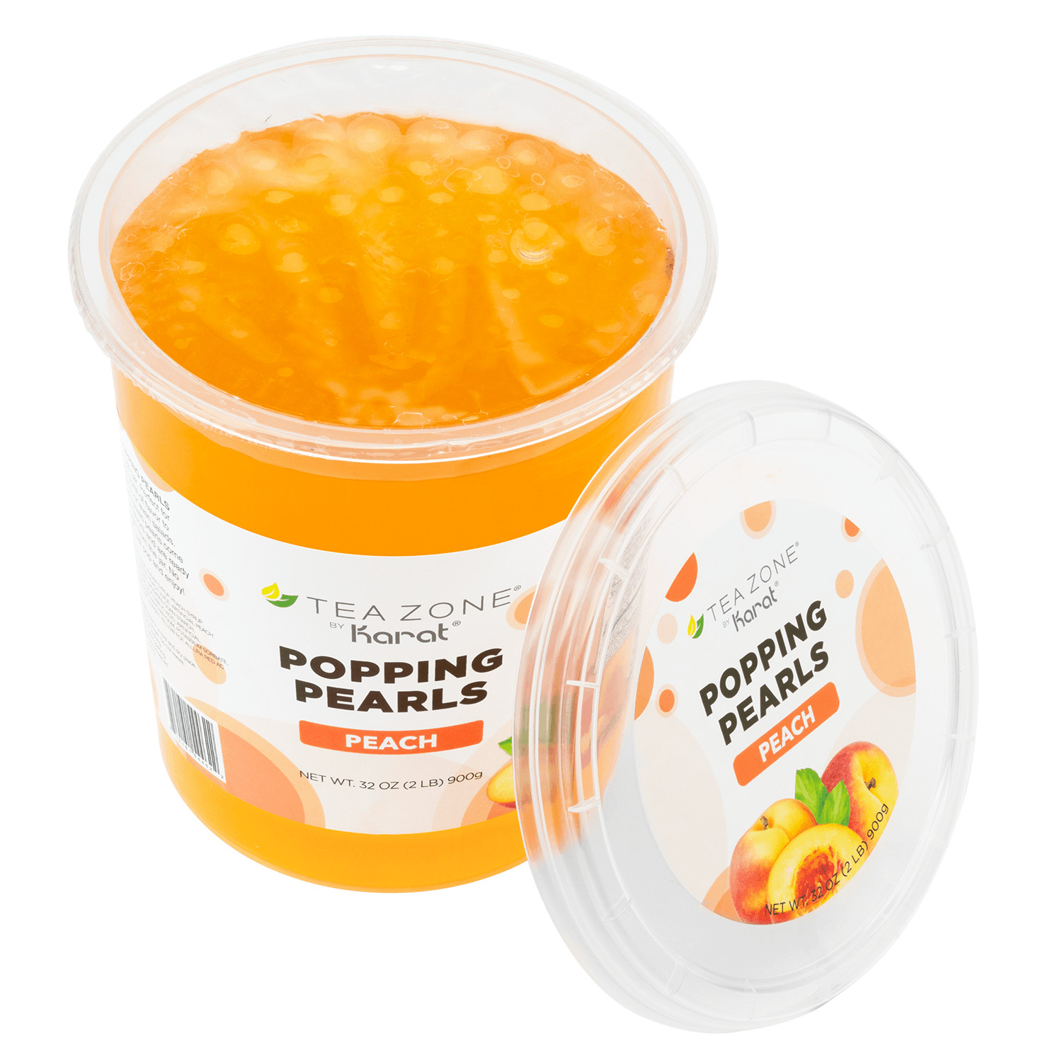 [12 Jars] Tea Zone Peach POPPING PEARLS™ (B2061, 2lbs)