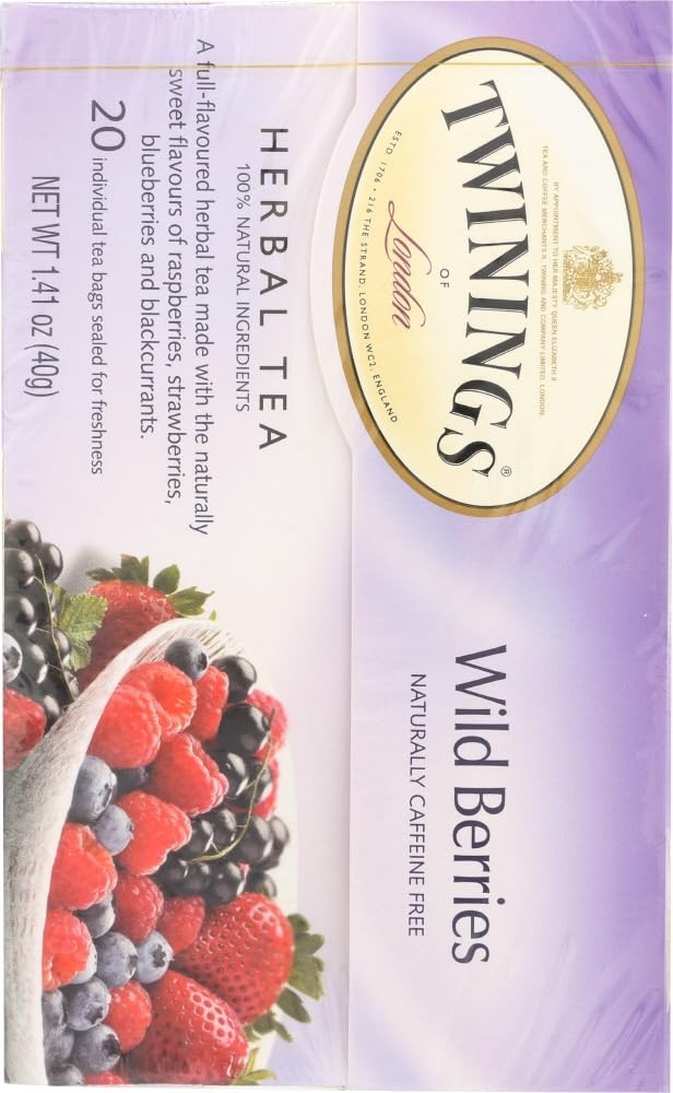 Twinings of London Wild Berries Herbal Tea Bags, 20 Count ( PACK OF 1 )