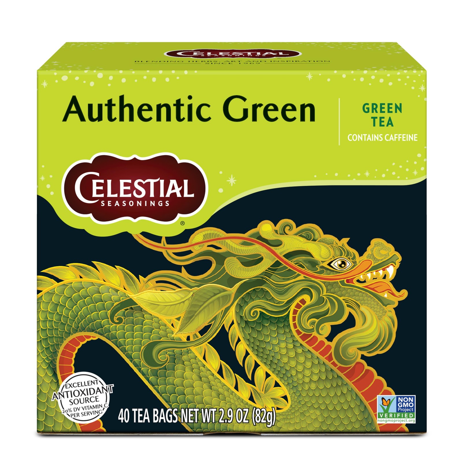 Celestial Seasonings Authentic Green Tea 40 Count 40 (Pack of 1)