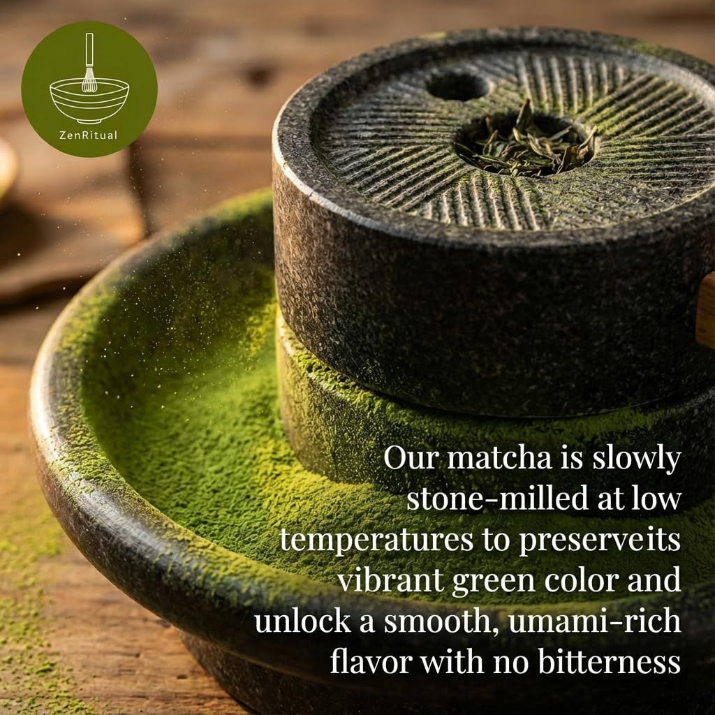 ZenRitual Organic Matcha Sticks, Ceremonial Grade Pouch 30g