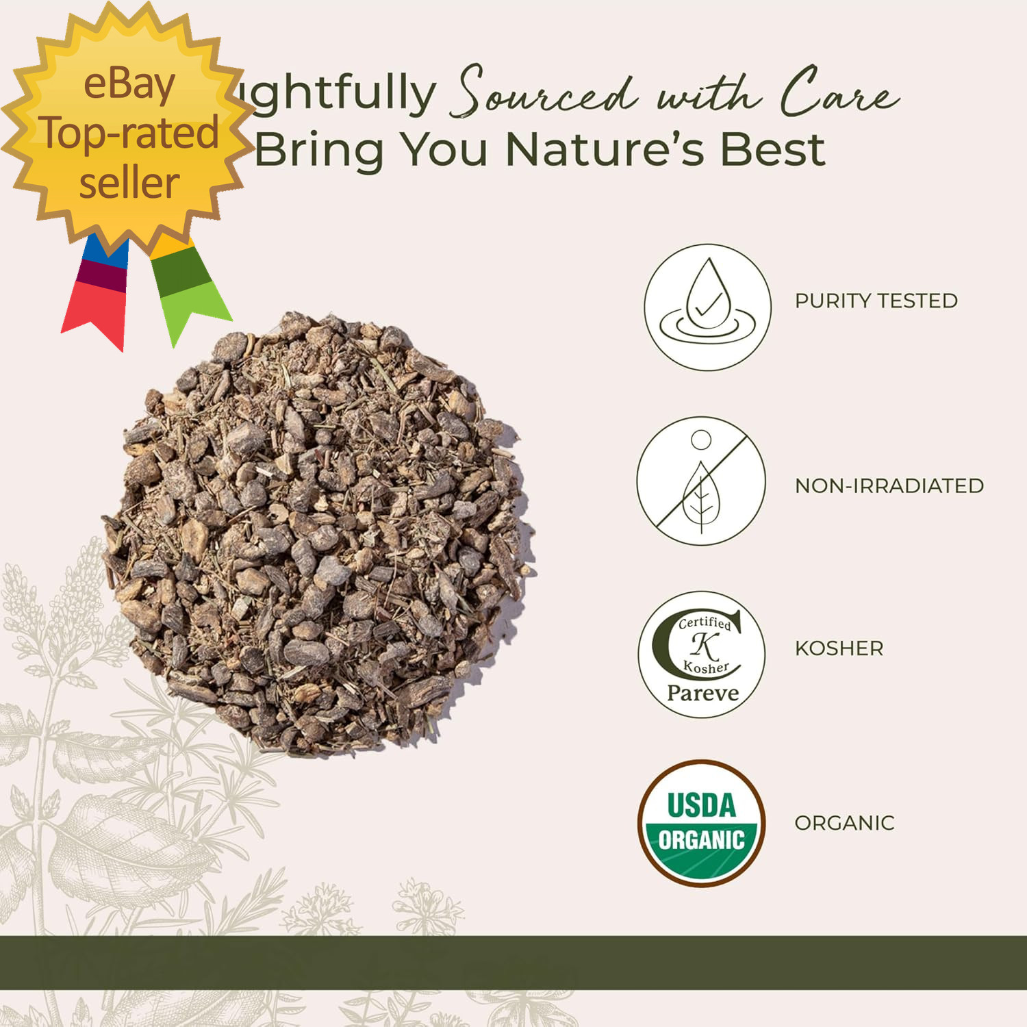 Essiac Tea Organic – Caffeine Free Herbal Blend, Loose Leaf Burdock Root, Slippe