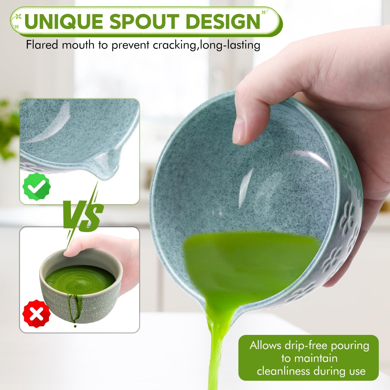 8 PCS Matcha Whisk Set, Japanese Tea Set includes Matcha Bowl Tea Making Tool…