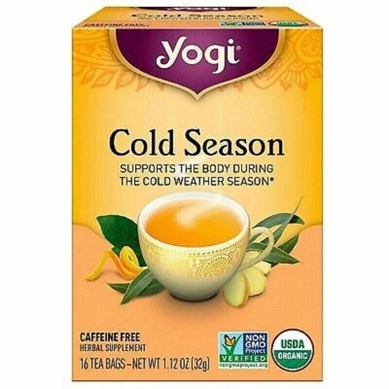 Yogi Tea, Organic, Cold Season, Caffeine Free, 16 Tea Bags (32 g) Free Shipping