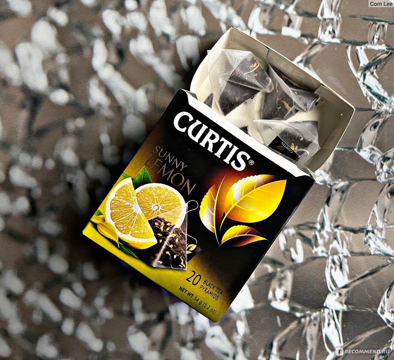 Curtis Tea Sunny Lemon – Premium Black Tea with Lemon Zest – 20 Pyramids