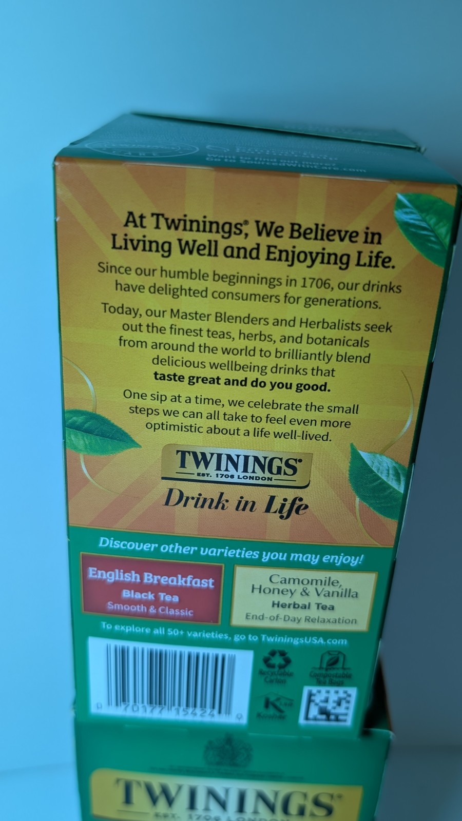 Twinings Of London Irish Breakfast Tea 2 Box Lot 40 bags High Caffeine 02/2027