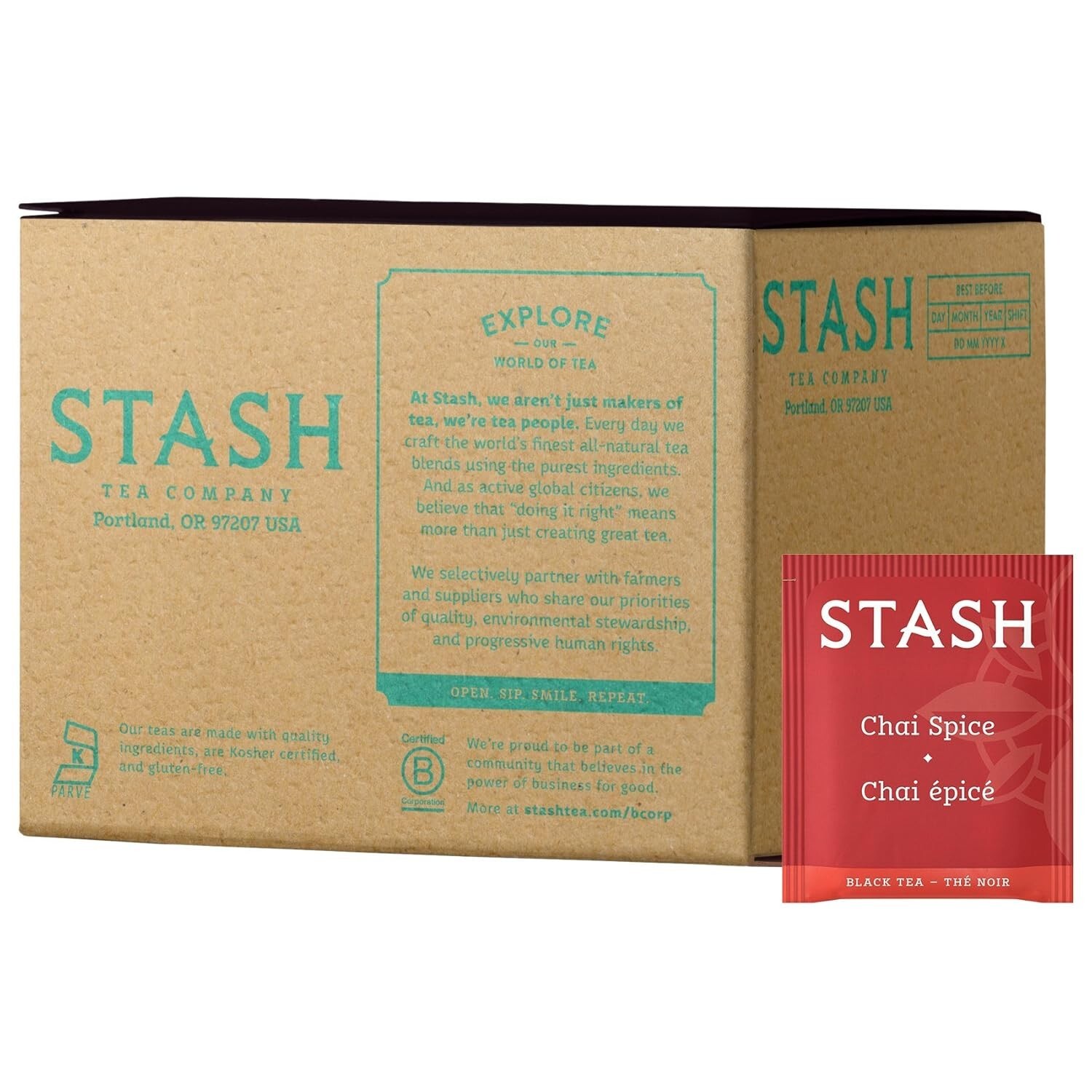Exquisite Chai Spice Black Tea: 100 Bags of Bold Tradition & Rich Aroma