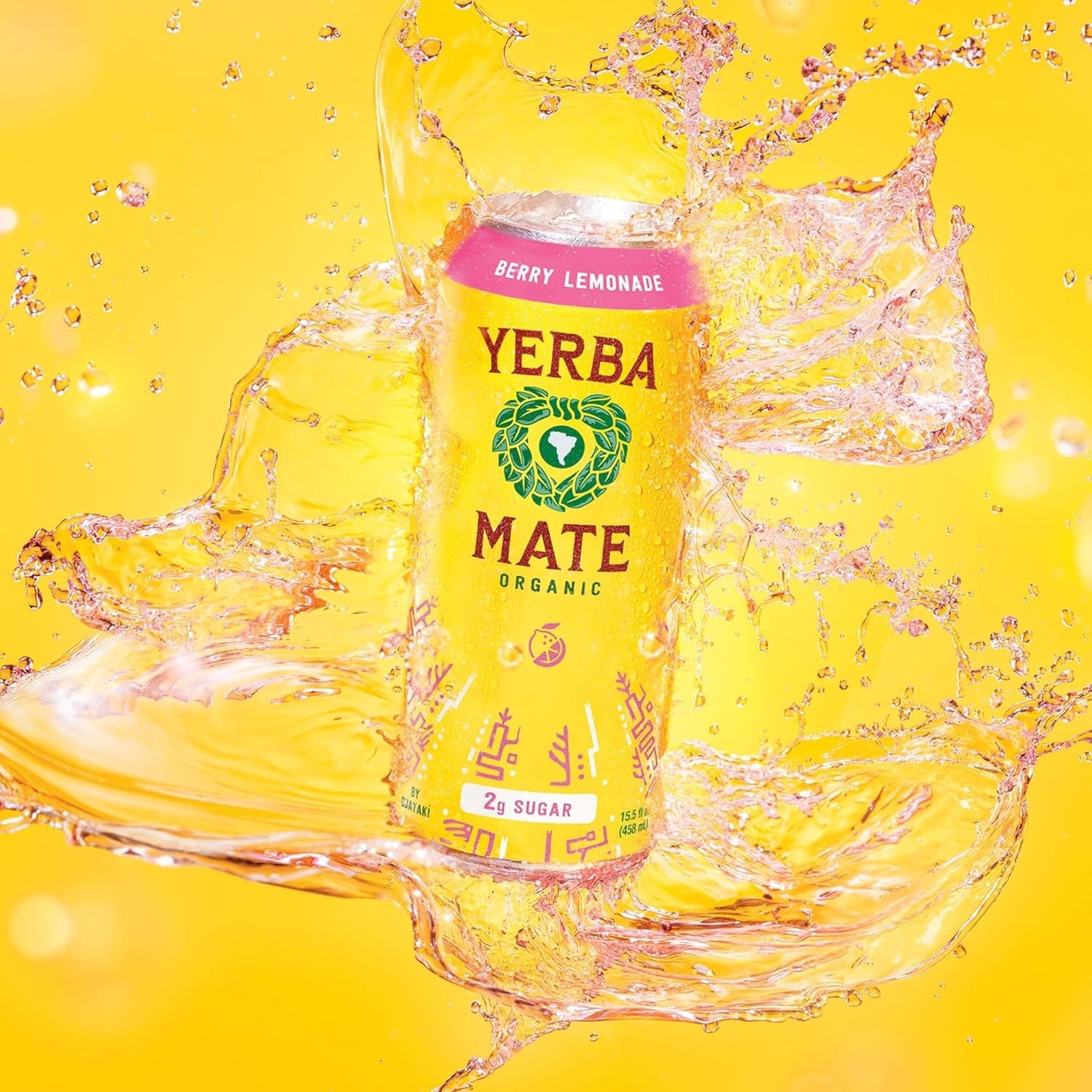 Organic Berry Lemonade Yerba Mate – 12-Pack of Natural Energy Drinks, No Jitters