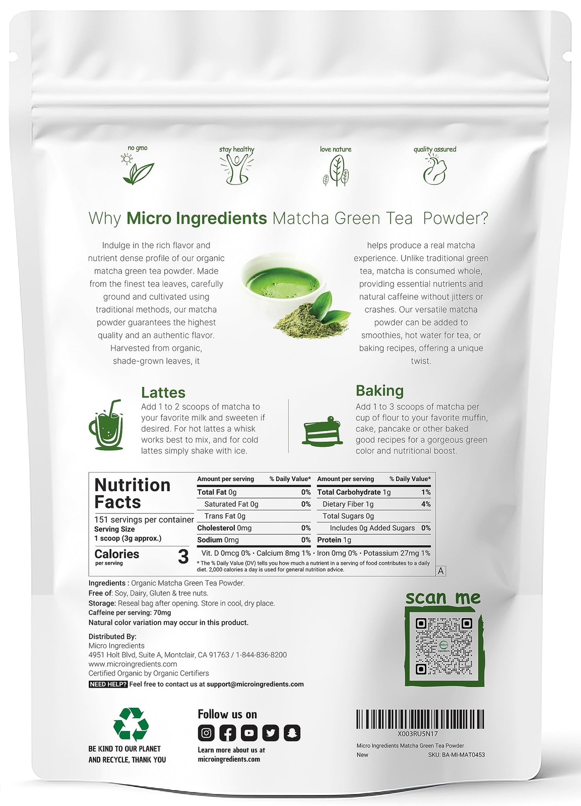 Organic Matcha Green Tea Powder, 1 lb | First Harvest, Culinary Grade from Ja…
