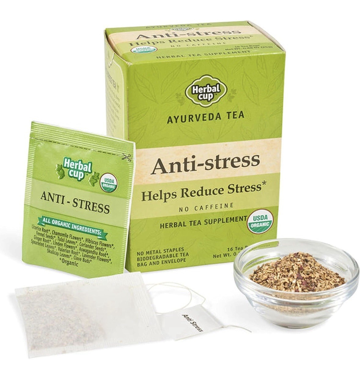 Lot Of 2’ Herbal Cup Ayurveda Tea Organic Anti-Stress No Caffeine Herbal Tea