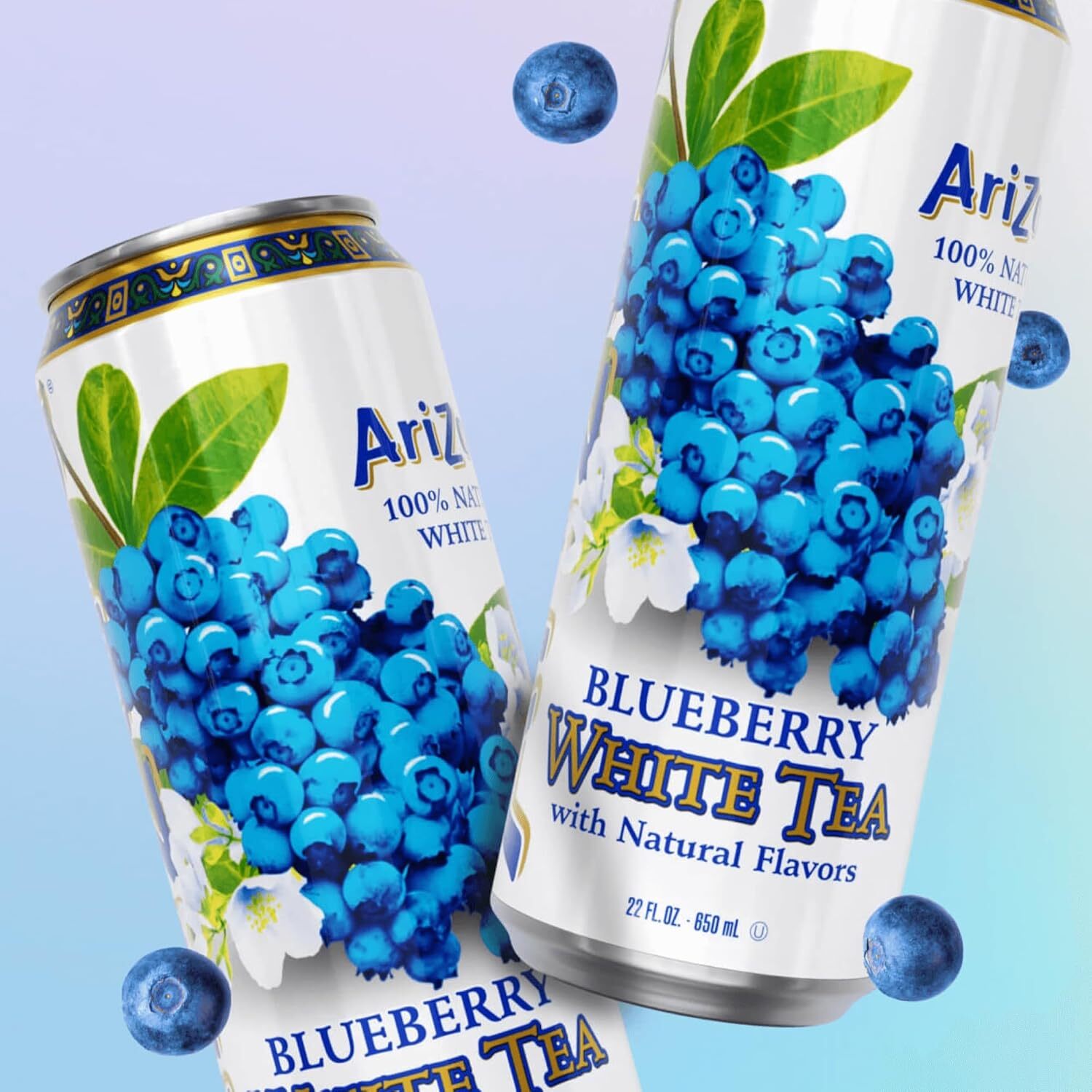 AriZona Blueberry White Tea – Big Can, 22 Fl Oz (Pack of 12)