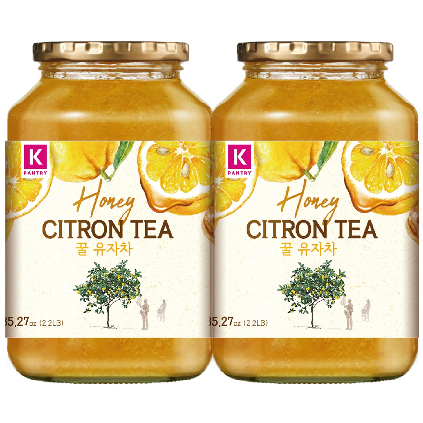 KPANTRY Honey Citron Tea 2-Pack – Korean Yuzu, Chemical-Free, Hot & Cold