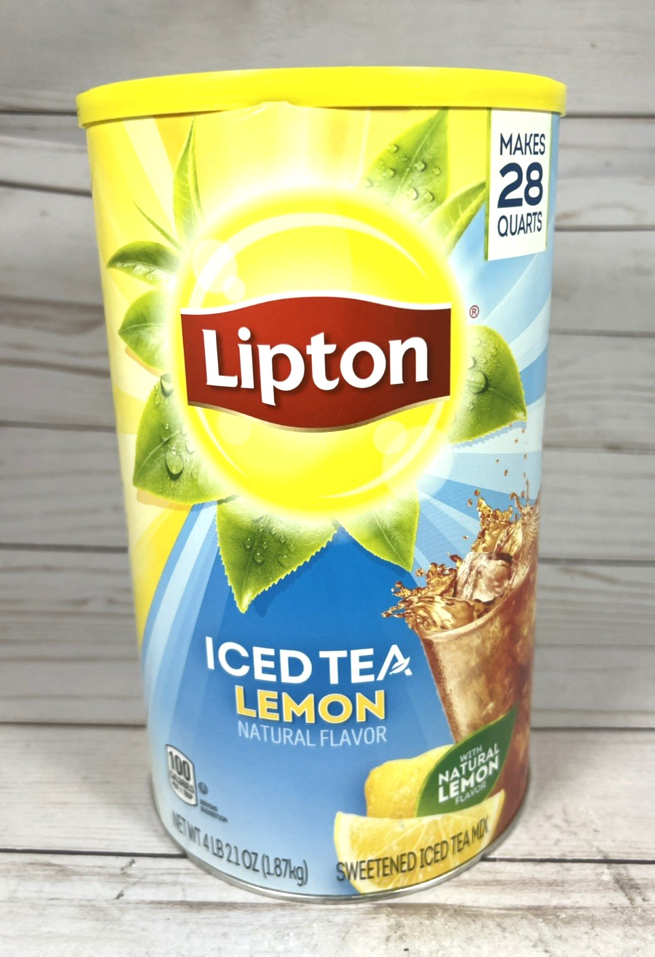 Lipton Sweetened Iced Tea Mix Lemon 28 Quarts Powder 8/2026