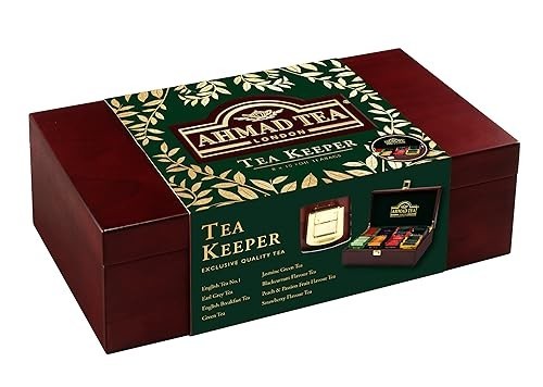 Wooden Tea Box with 80 Assorted Tea Bags – Perfect Gift for Tea Lovers
