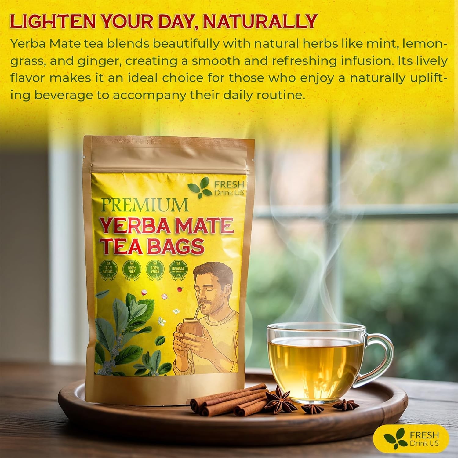 , Yerba Mate Tea Bags | 120 Tea Bags | Traditional South American Herbal Tea …
