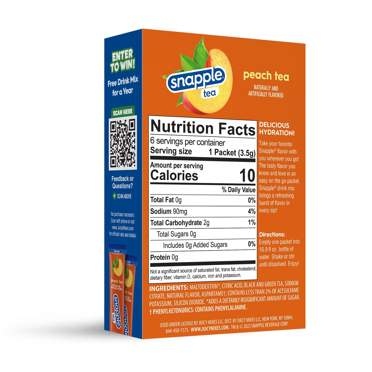 Snapple Tea – Sugar Free & Delicious, Made with Natural Flavors (Peach, 72 St…
