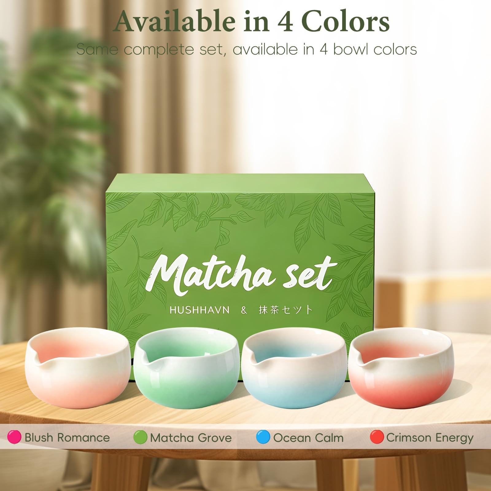 Matcha Whisk Set, Ceramic Matcha Set Includes Bowl & Holder, Bamboo Whisk (Ch…