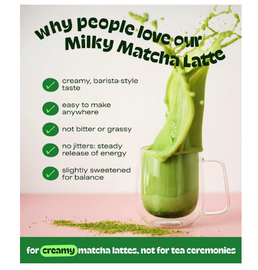MatchaDNA Matcha Latte – Sweet Powder with Milk, No 5.3oz Bag