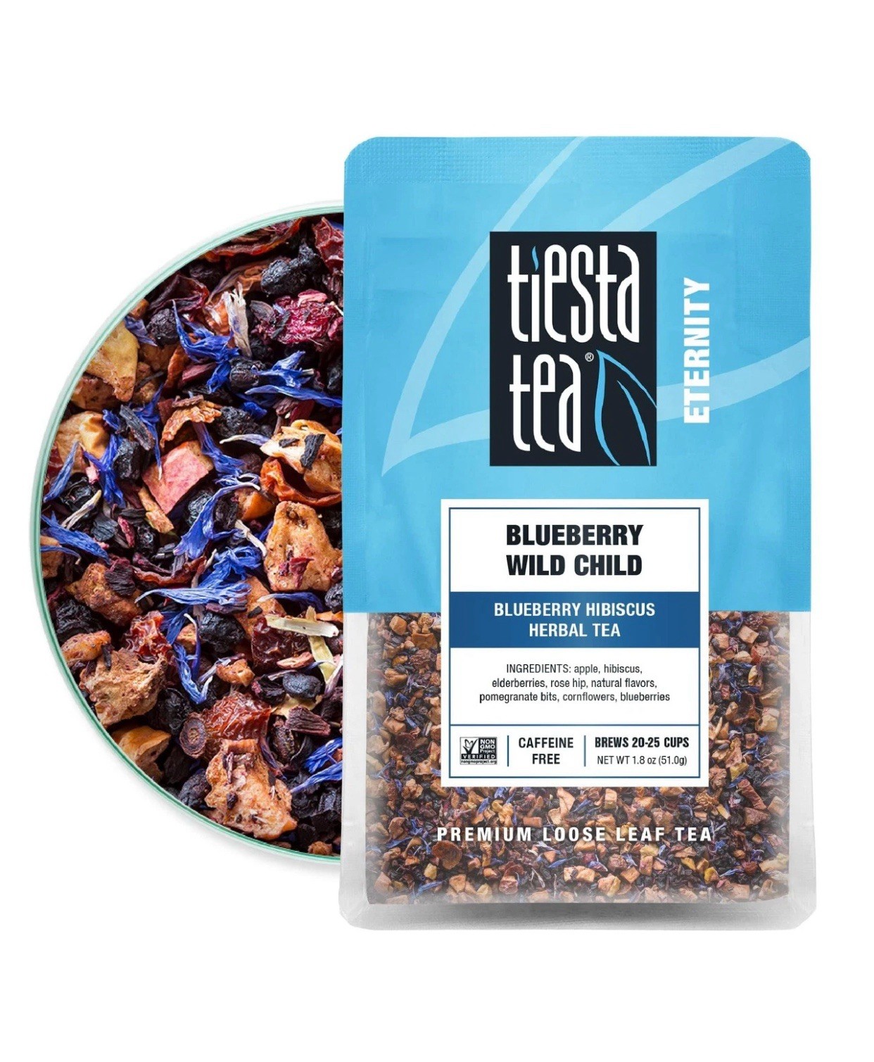 2 bags Blueberry Wild Child By: Tiesta Tea Loose Leaf w/ Apple, Hibiscus 40 Cups