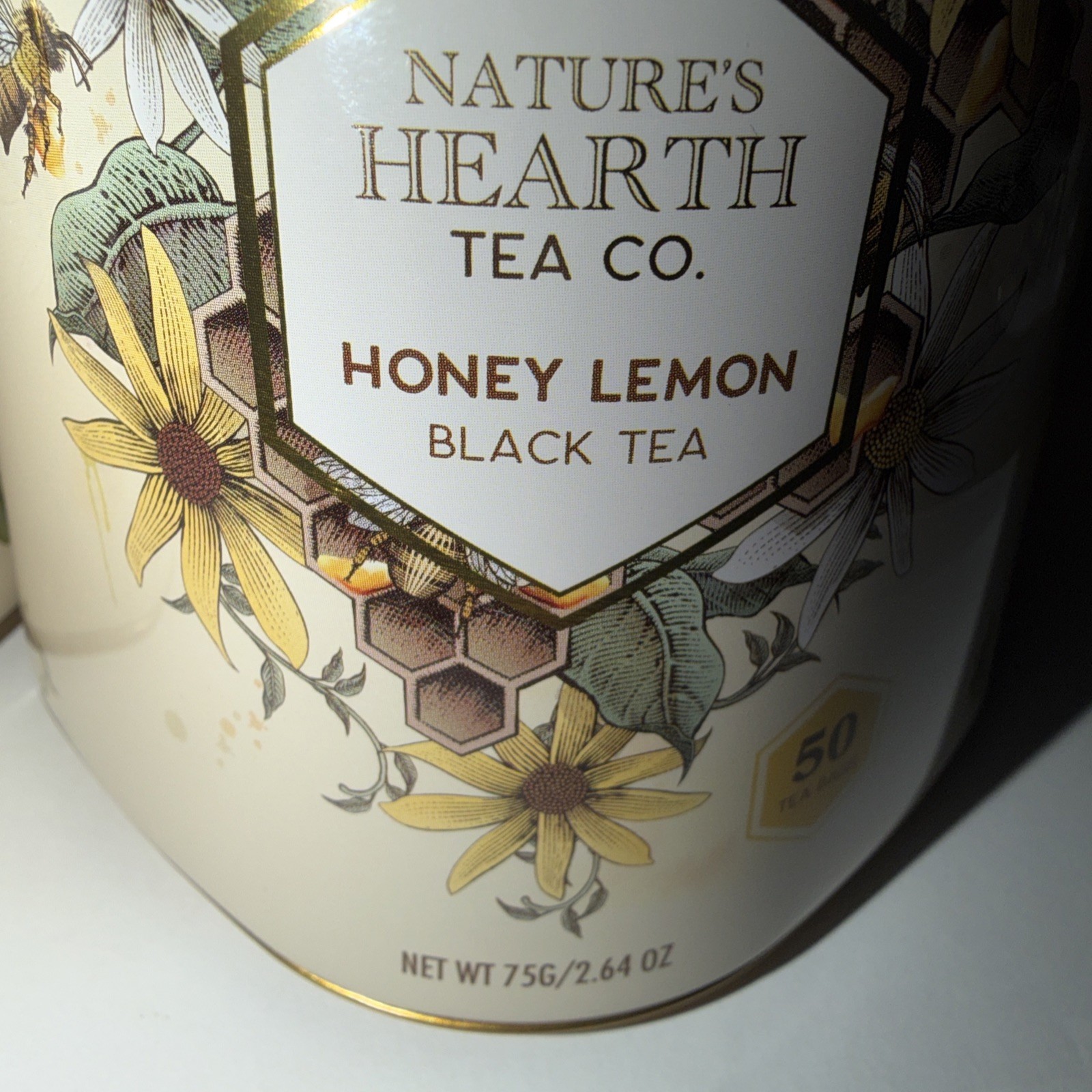 NATURE’S HEARTH TEA Co 🫖 HONEY LEMON 🍋 BLACK TEA 100 tea bags-2 tins BB:2028