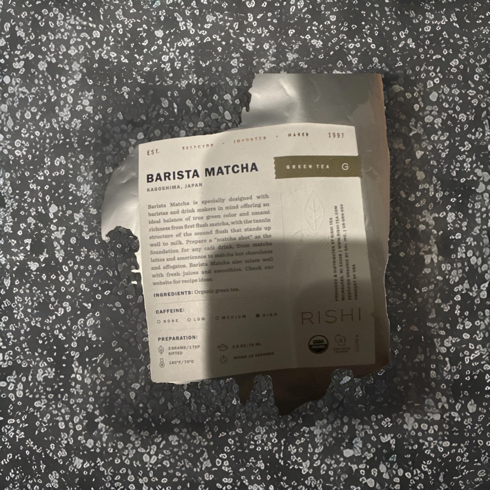 MATCHA 100% JAPAN Rishi Organic Tea 1 kilo (2.2 lbs). I don’t sell Korean