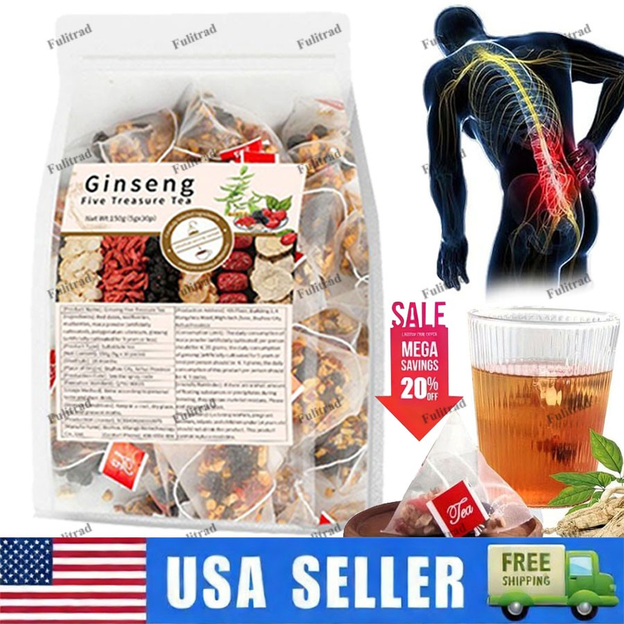 30pcs Ginseng six treasure tea, Kidney tea, liver tea, red date kidney health~US