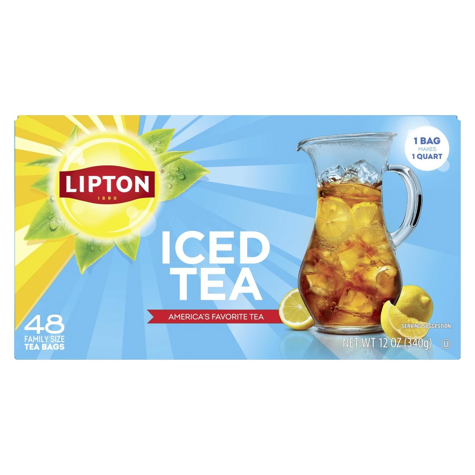 Lipton Unsweetened Iced Tea Bags, Family Size Zero 48 Count (pack of 1)