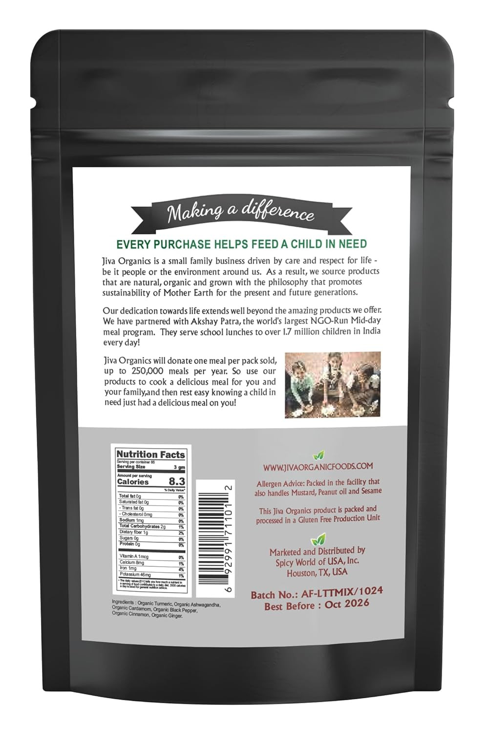 Turmeric Tea Latte – Golden Milk Powder 7 Ounce Bag – Ashwagandha, Cardamom, Gin